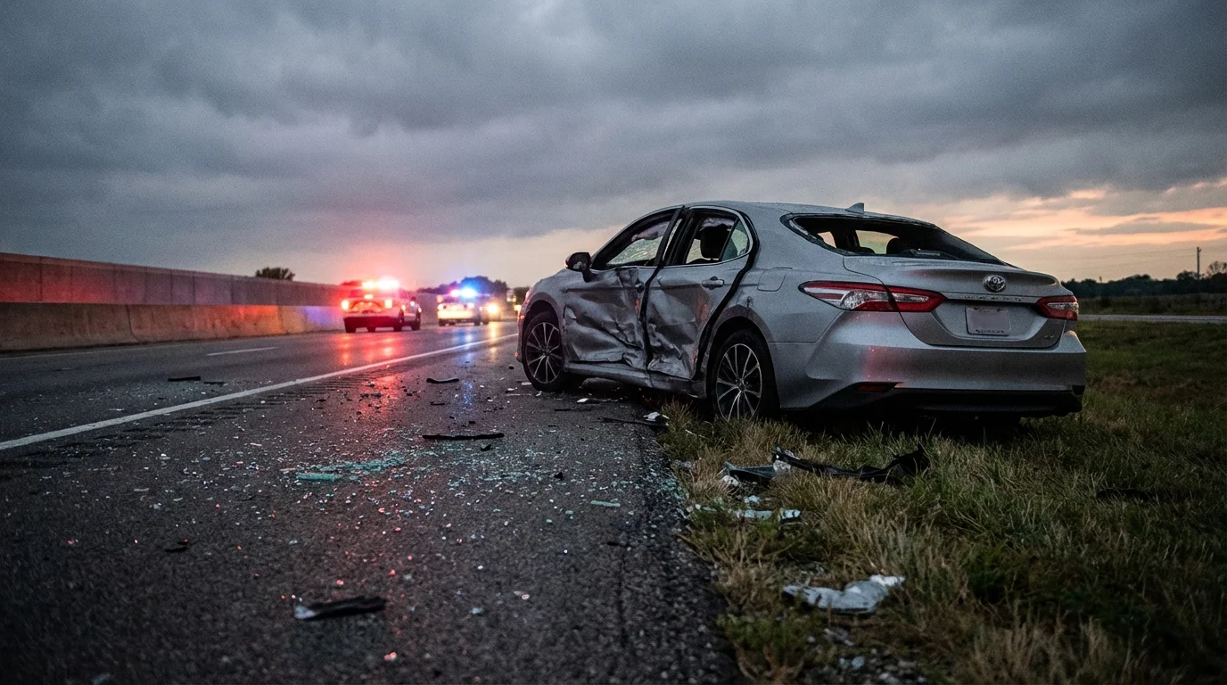 content-01 Car crash aftermath on I-40 highway